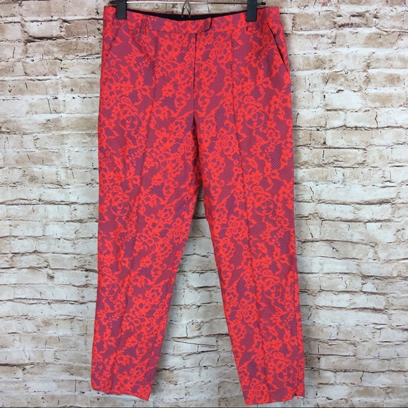 Topshop Pants - Topshop Florescent Lace Print Floral Trousers 6